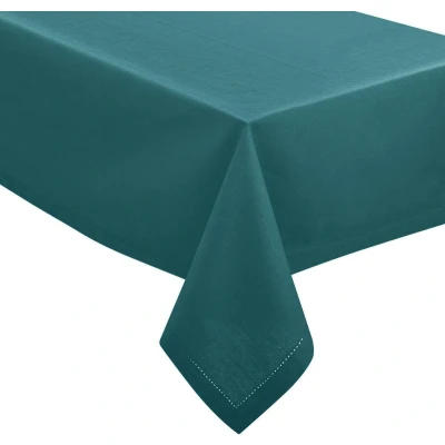 Afbeelding van Tafelkleed van katoen rechthoekig 240 x 140 cm petrol blauw Eettafel tafellakens