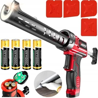 Afbeelding van DELPHI Accu cartridgespuit, met ledlicht, voor acryl siliconen spuitpers, professionele elektrische spuiten, 4 uurs werk, comfortabele handgreep, pistool