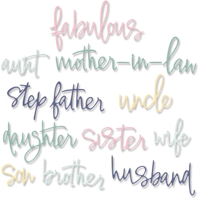 Afbeelding van Sizzix Thinlits Die Set Fabulous Family Names by Debi Potter