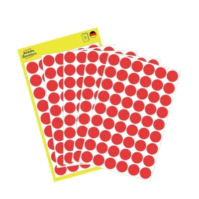 Afbeelding van Avery Ronde etiketten diameter 12 mm, rood, 270 stuks etiket