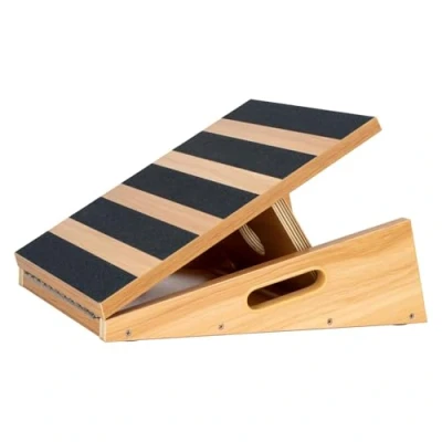 Afbeelding van Professionele middelgrote houten schuine plank, verstelbare hellingsplank en kuitbrancard extra ontwerp met zijhandgreep voor draagbaarheid 16&quot; x 12,5&quot;, 5 posities (200 kg capaciteit,