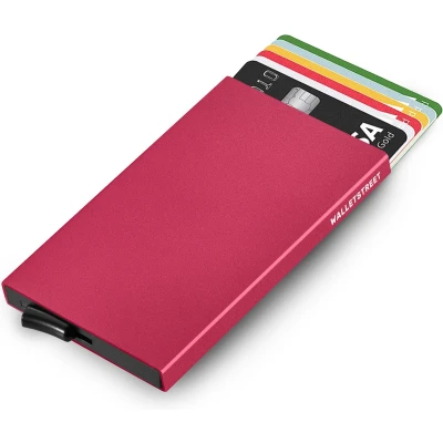Afbeelding van Walletstreet Slim Fit Uitschuifbare Pasjeshouder Aluminium Creditcardhouder Card Protector Anti Skim/ RFID 8 Pasjes Rood