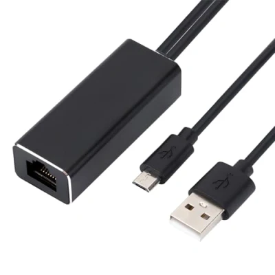 Afbeelding van Ethernet adapter voor Fire TV Stick, Micro USB naar RJ45 LAN netwerkadapter, kabeladapter Chromecast, 100 Mbps