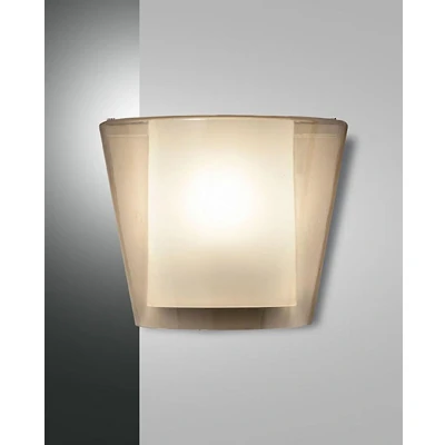 Afbeelding van Fabas Luce Viki wandlamp, amber, glas, acryl