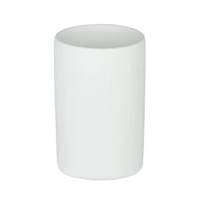 Afbeelding van WENKO Tandenborstelbeker Polaris, hoogwaardige tandenborstelhouder voor tandenborstel en tandpasta van fijn keramiek, Ø 7 x 11 cm, wit mat