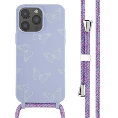 Afbeelding van Apple iPhone 14 Pro Max Hoesje Siliconen en TPU (zacht) iMoshion Softcase/Koordhoesje/Backcover Butterfly Telefoonhoesje