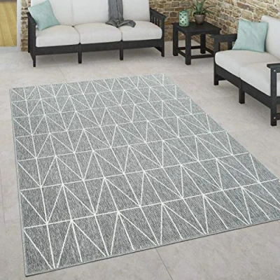 Afbeelding van Paco Home Binnen en buitenvloerkleed, terras balkon, weerbestendig Scandinavische stijl 200x290 cm