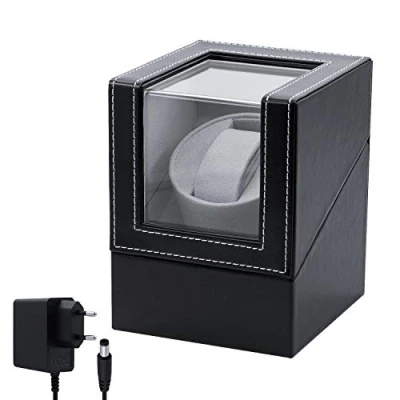 Afbeelding van Mcbazel automatische horlogeopwinderbox van PU leer voor horloges. Opslag en opladen horloges