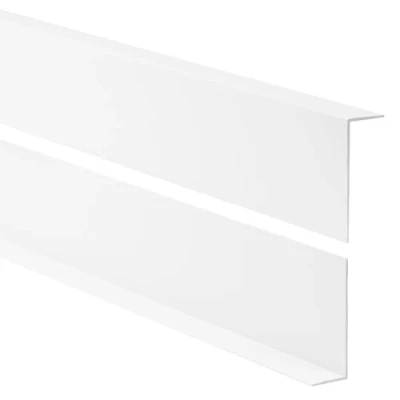Afbeelding van Quest PVC randbeschermhoek, zonder plakband, randlijst en hoekbescherming, hoeklijst, hoekprofiel, 50 x 20 mm, 100 cm, wit