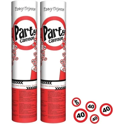 Afbeelding van 2x stuks party popper Confetti kanonnen 40 jaar