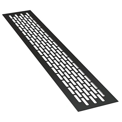 Afbeelding van sossai® aluminium ventilatierooster Alucratis (1 stuk) Rechthoekig afmetingen: 48 x 8 cm Kleur: zwart afvoerluchtrooster