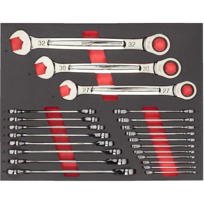 Afbeelding van Milwaukee Accessoires Foam Inlay ringratel steeksleutelset MAXBITE™ 6 mm 32 (22 delig) 4932493248