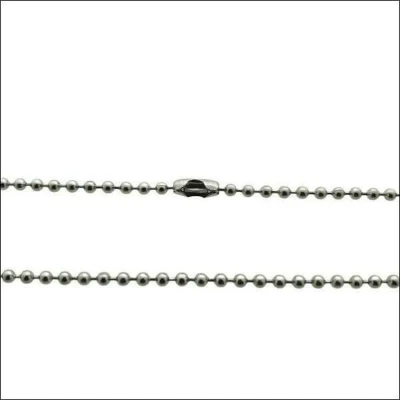 Afbeelding van Dunne bolletjes ketting zilverkleurig staal 60cm 2mm