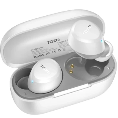 Afbeelding van TOZO A1 2024 Nieuwe verbeterde draadloze oordopjes, Bluetooth 5.3 in ear koptelefoon licht gewicht, ondersteuning APP EQ Setting, Stereo Sound Headset langer afspelen met oplader waterdicht, wit