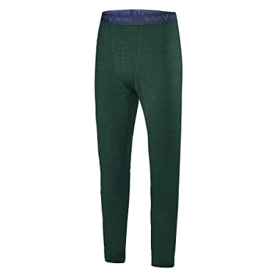 Afbeelding van Black Crevice merino onderbroek voor heren, hoogwaardig ondergoed merinowol, 70% merinowol en 30% PES, temperatuurregulerende bosgroen/antraciet, XL
