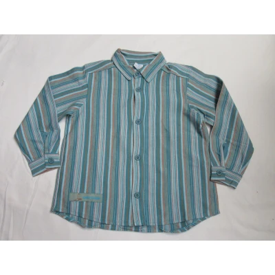 Afbeelding van petit bateau , jongens overhemd turquoise streep 6 jaar 114