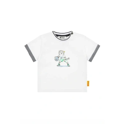 Afbeelding van Steiff Kurzarm TEAM Tshirt print voor kinderen, Maat: 92, Bright white