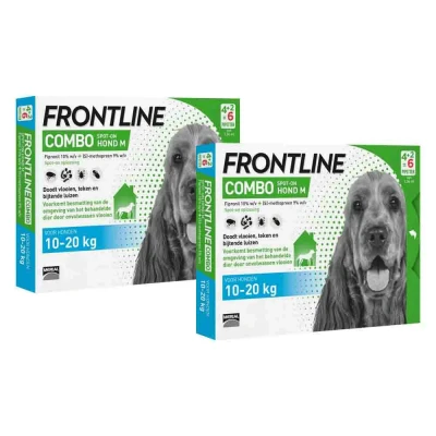 Afbeelding van 2x Frontline Combo Spot On Anti Vlooien en Teken Druppels Hond 10 20 kg 6 pipetten