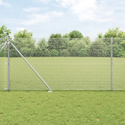 Afbeelding van vidaXL Hekpaalset Set van 2 Verzinkt staal 10 x 1 m Duurzaam Hekpaal