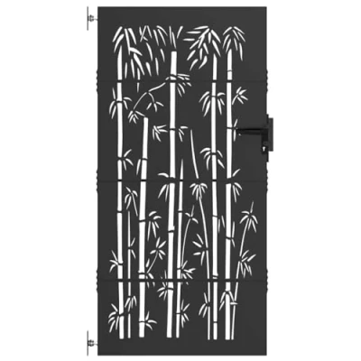 Afbeelding van vidaXL Tuinpoort Anders met slot Zwart 105 x 175 cm Poedercoated staal