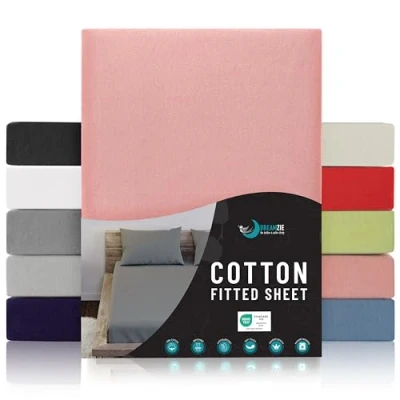 Afbeelding van Jersey Katoenen Hoeslakens Rose Voor Matras 90 x 200 22 cm Gecertificeerd Vrij van Chemische Producten (OEKO TEX), met Volledige Elastiek