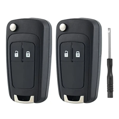 Afbeelding van Betterher 2 stuks toetsen sleutelbehuizing voor afstandsbediening met mes, sleutelbehuizing, autosleutelhoes, compatibel Opel Movano Mokka Insignia Astra J Meriva Zafira C Adam sleutelhoes