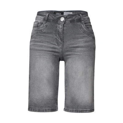 Afbeelding van Cecil Casual FIT Jeansshort, Dames, Maat: 32, Grau