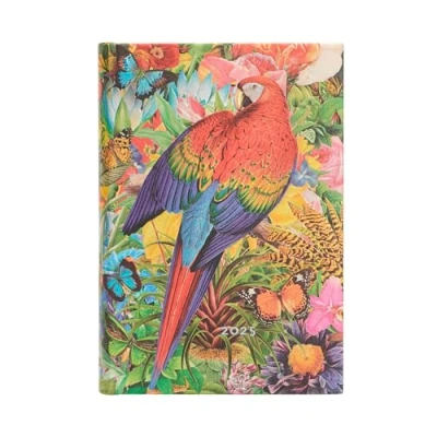 Afbeelding van Paperblanks 12 maandenkalender 2025, tropische tuin, mini, overzicht, elastische bandsluiting