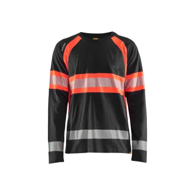 Afbeelding van Blaklader High Vis T shirt lange mouwen 3510 1030 Zwart/High Rood