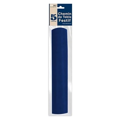 Afbeelding van Tafelloper, geweven, 5 m, effen blauw