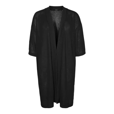 Afbeelding van Vero Moda Curve Vmceddie OPEN LONG Vest, Dames, Maat: 48/50, Black