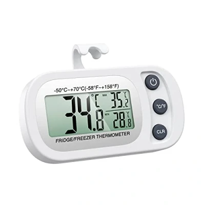 Afbeelding van ORIA Digitale Koelkast Thermometer, Waterdichte Vriezer Gemakkelijk te lezen LCD Display, Max/Min Functie, Perfect voor Thuis, Restaurants, Bars, Cafes, Cupboard Wit