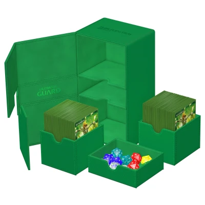 Afbeelding van Ultimate Guard Twin Flip&#039;n&#039;Tray Deck Case 200+ XenoSkin Monocolor Green
