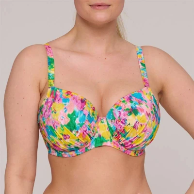 Afbeelding van PrimaDonna voorgevormde beugel bikinitop Ubud roze/geel/turquoise