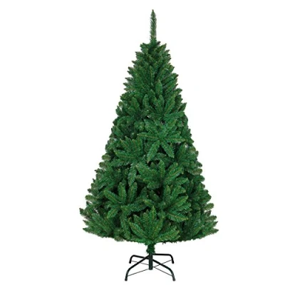 Afbeelding van SHATCHI Bushy Imperial Pine Kunstmatige Deluxe Kerstboom Scharnierende Takken Potlood Point Tips met Metalen Stand Xmas Woondecoraties, PVC, Groen, 120 cm