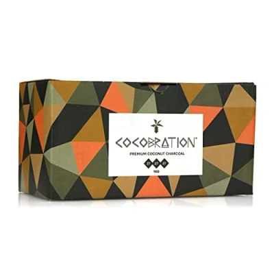 Afbeelding van Cocobration Shisha grill houtskool kokosnoot natuurkool 1 kg 28 mm waterpijp briketten