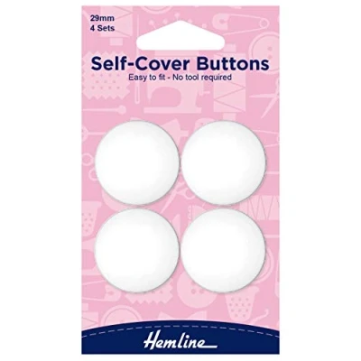 Afbeelding van Hemline H475.29 Wit Nylon Zelfklevende Knop Snap Op Achterplaat 29mm 4 sets
