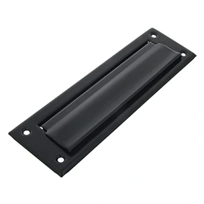 Afbeelding van Amig Opening voor muren of deuren binnen en buiten, totale afmetingen 254 x 73 mm, mondmaat 198 48 van staal, matzwart