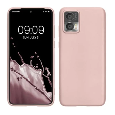 Afbeelding van kwmobile telefoonhoesje geschikt voor Motorola Edge 30 Neo Hoesje smartphone Back cover in metallic roségoud