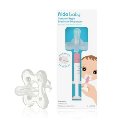 Afbeelding van Frida Baby Media The Accu Dose Fopspeen medicijndispenser, wit