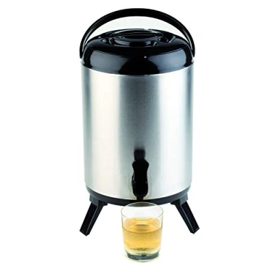 Afbeelding van APS Iso Dispenser Hoge kwaliteit geïsoleerde container voor warme en koude dranken gemaakt van roestvrij staal 24cm x 42cm met 9,5 liter inhoud