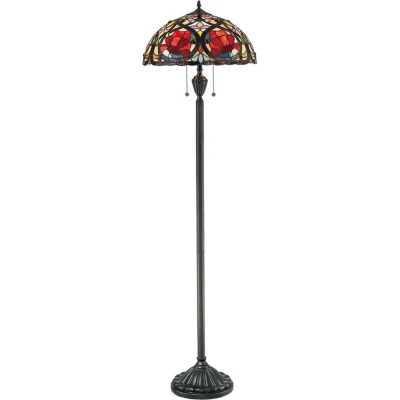 Afbeelding van QUOIZEL Vloerlamp Larissa met kap in Tiffany design