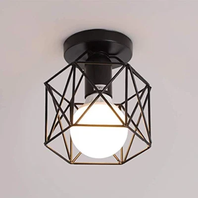 Afbeelding van Mengjay Trade Plafondlampen, industriële retro plafondverlichting, lampenkap, plafondverlichting E27 in look, fitting max. 60 watt, plafondlamp vintage (lamp niet inbegrepen)