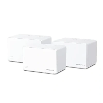 Afbeelding van MERCUSYS WiFi 6 Mesh AX3000 Mbps, dekking tot 650 m², 150 apparaten aansluiten, 160 MHz kanalen, 3 gigabit poorten, dual band wifi, Easy App Control, Halo H80X (3 stuks)