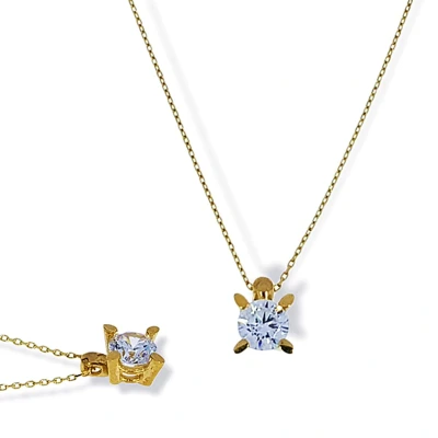 Afbeelding van Gouden Ketting Zirkonia Hanger 14 karaats