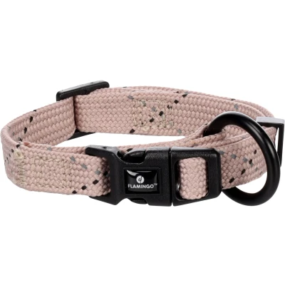 Afbeelding van Flamingo Halsband voor puppy&#039;s Dolly Taupe XXS 15 25 cm 10 mm met klikgesp en reflecterende strepen