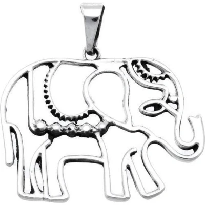 Afbeelding van Zilveren Olifant open XL kettinghanger