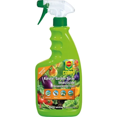 Afbeelding van COMPO Karate Garden spray Groenten &amp; Fruit gebruiksklare insectenbestrijder tegen bijtende en zuigende insecten snelle werking 750 ml (tot 7,5 m²)