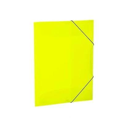 Afbeelding van HERMA 19696 verzamelmap A3 doorschijnend neon geel, kinderhoekspanner map van kunststof met binnenkleppen en elastiek, stabiele omslagmap plastic voor jongens meisjes