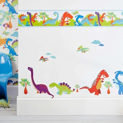 Afbeelding van Art for the Home muursticker Dinosaurus 2x multikleur 25x75 cm